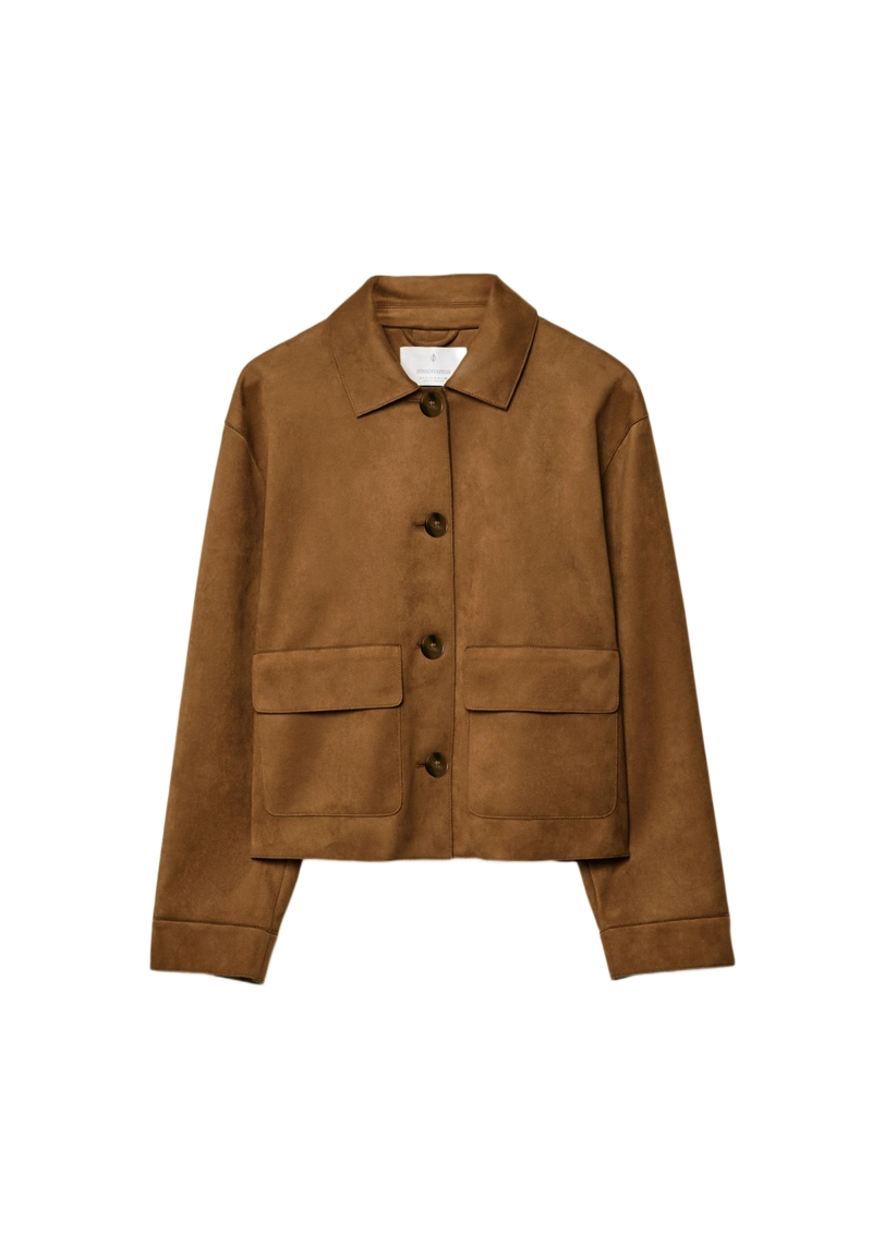 Куртка с карманами из искусственной замши