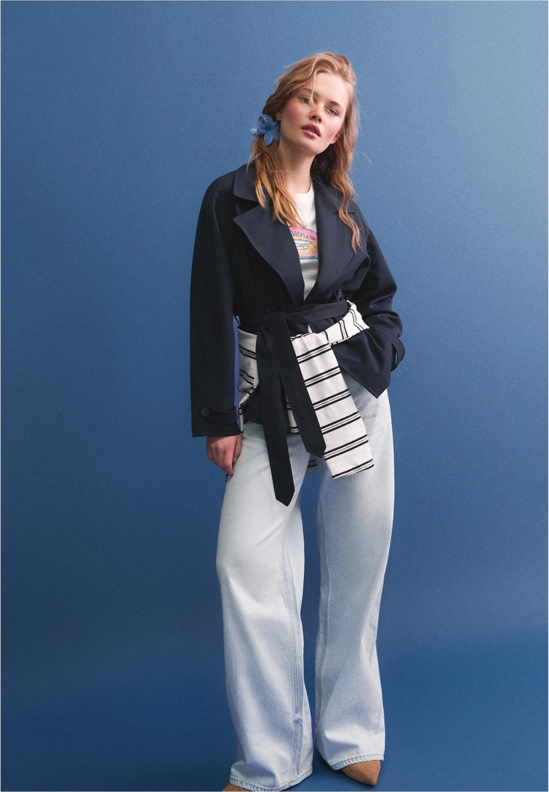 Джинсы D91 с низкой посадкой и широкими штанинами