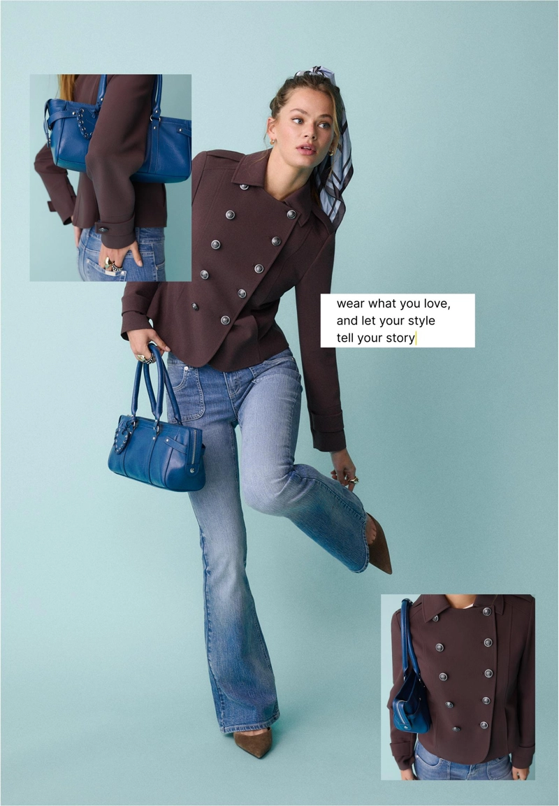 Джинсы с низкой посадкой и простроченными карманами