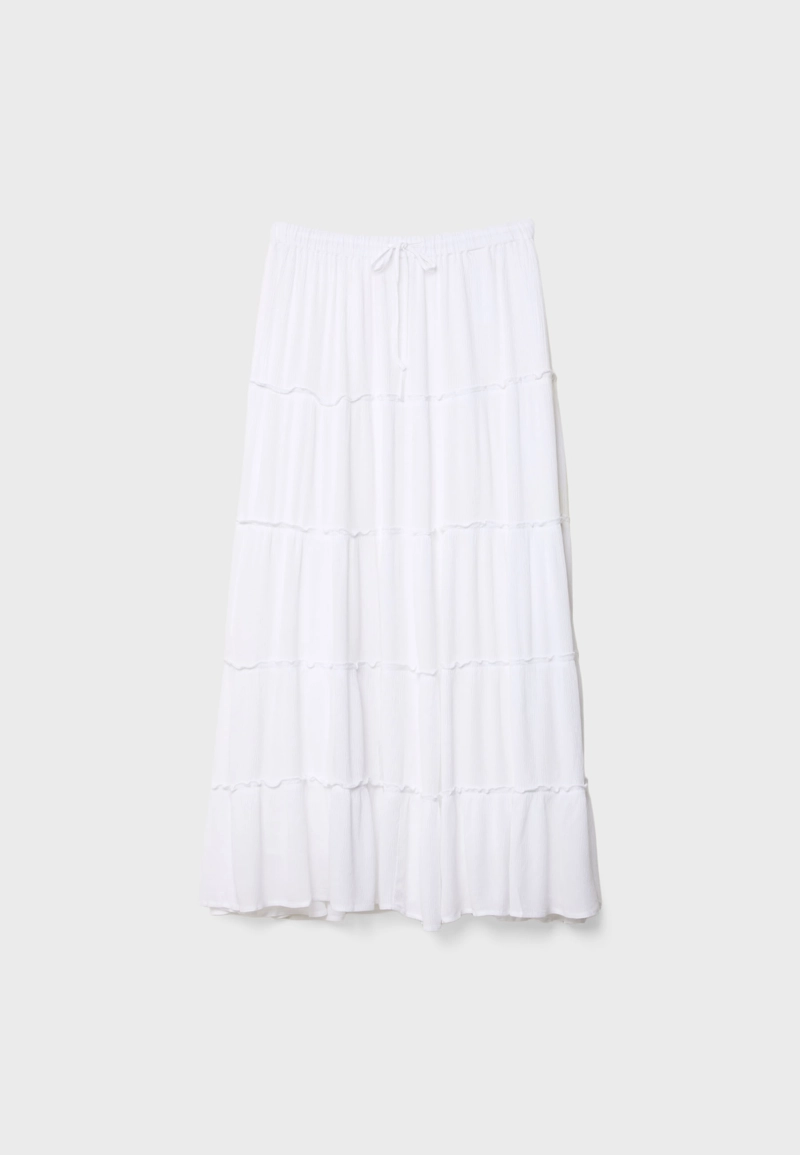 Легкая юбка миди с вставками