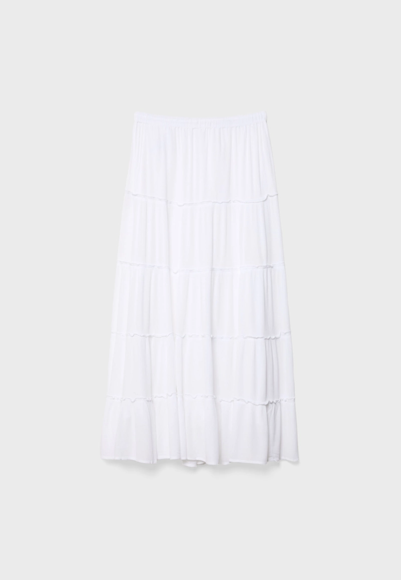 Легкая юбка миди с вставками