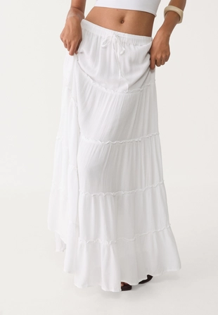 Легкая юбка миди с вставками- Заказать в России