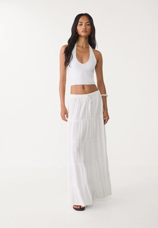 Легкая юбка миди с вставками- Заказать в России