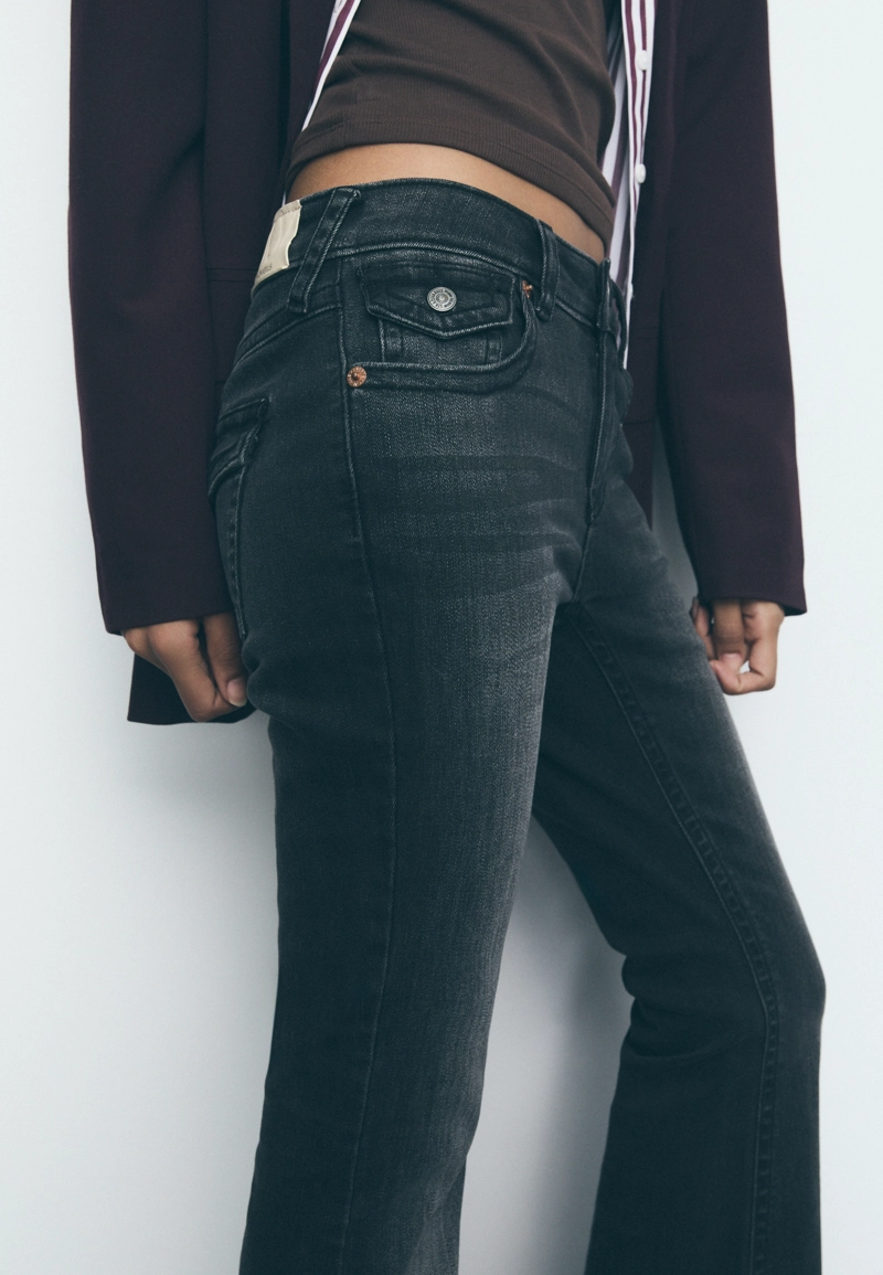 Джинсы клеш D04 с низкой посадкой