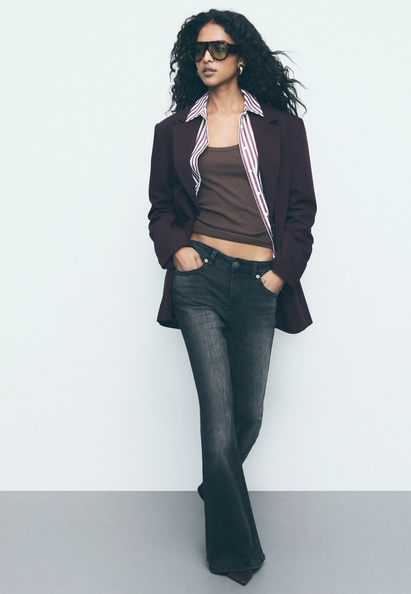 Джинсы клеш D04 с низкой посадкой