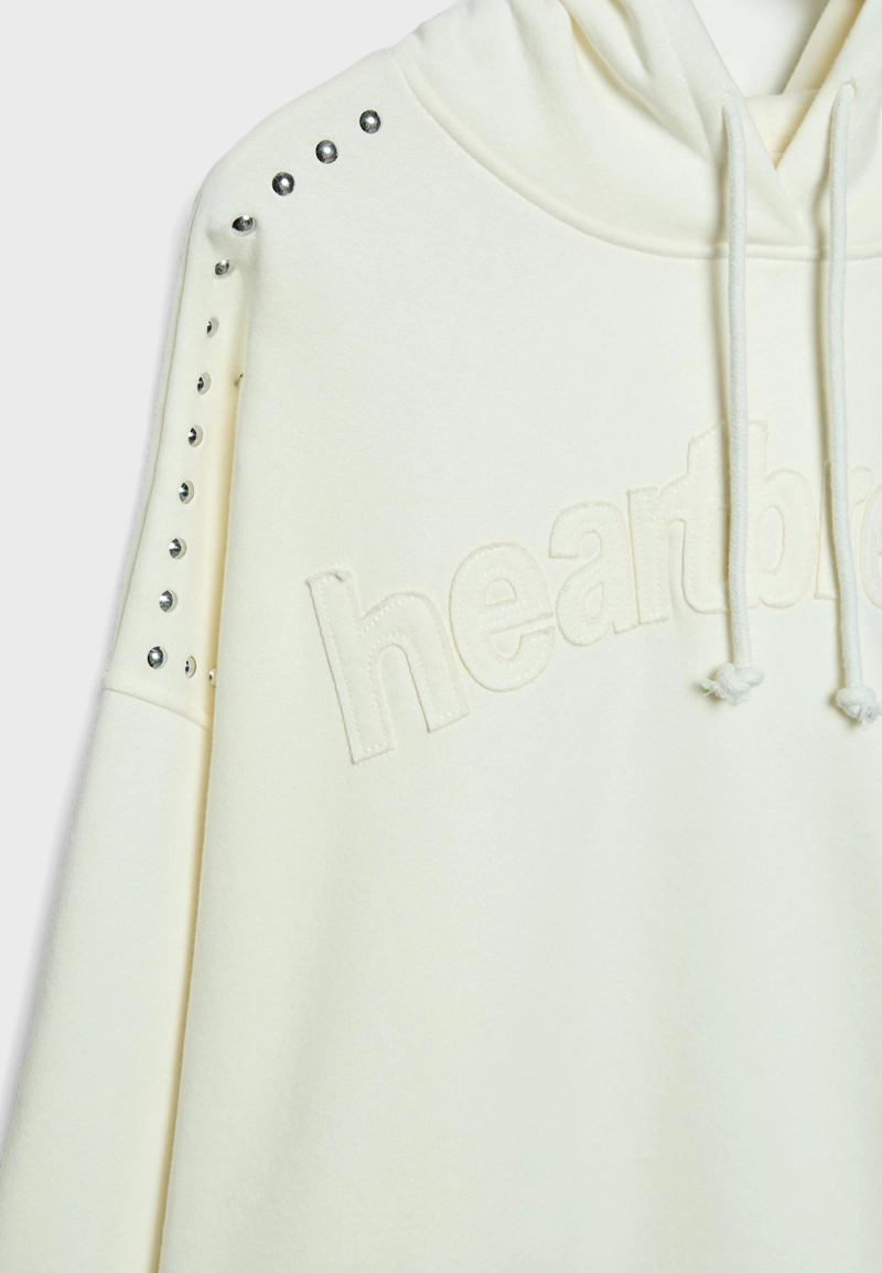 Толстовка с капюшоном, вышивкой и заклепками