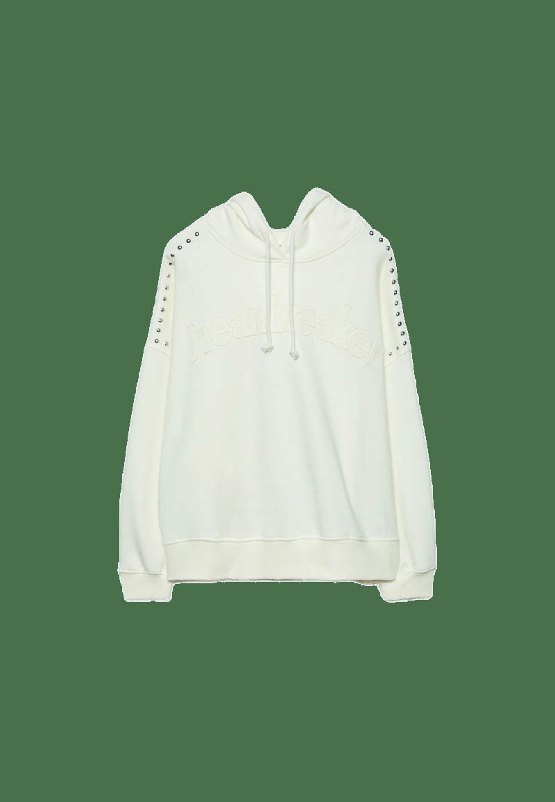 Толстовка с капюшоном, вышивкой и заклепками