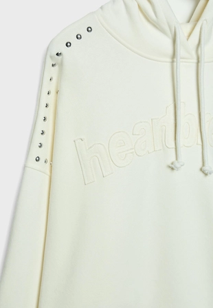 Толстовка с капюшоном, вышивкой и заклепками- Заказать в России