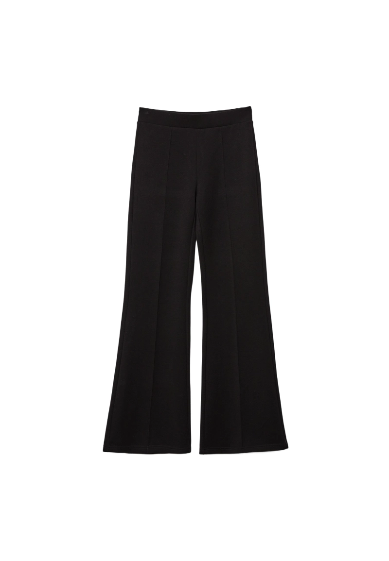 Брюки клеш с мягкой фактурой и отделкой