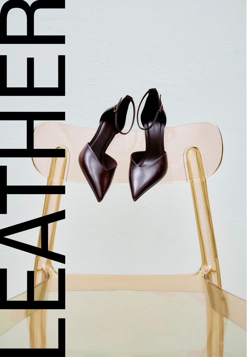 Кожаные туфли на каблуке