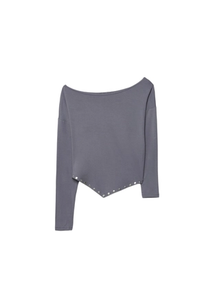 Футболка с шипами и острым подолом- Заказать в России