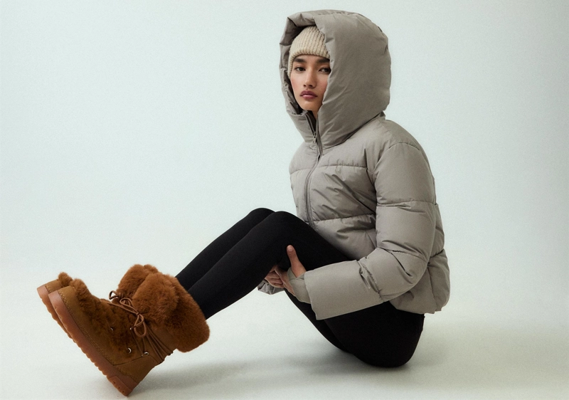 Базовая стеганая куртка с капюшоном