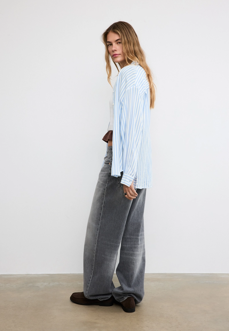 Свободная рубашка под лен