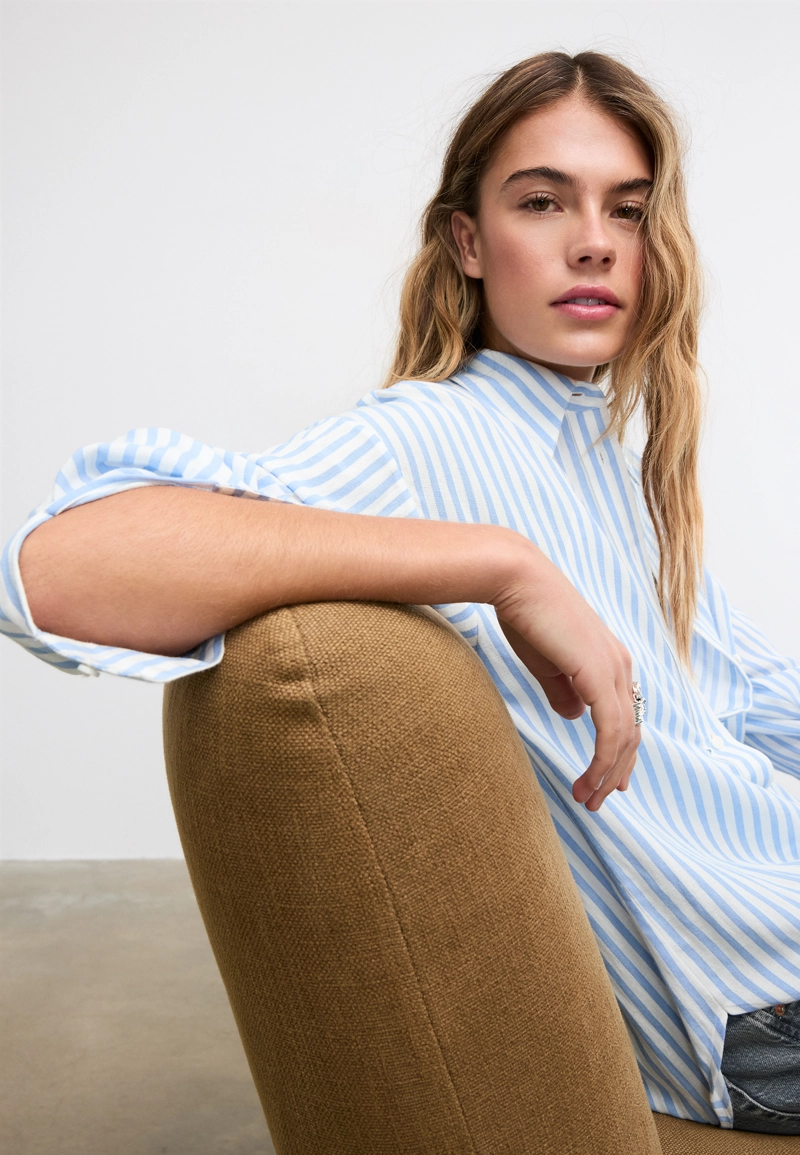 Свободная рубашка под лен