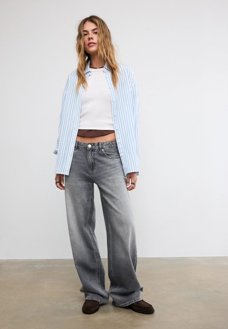 Свободная рубашка под лен