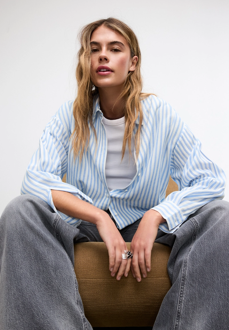 Свободная рубашка под лен