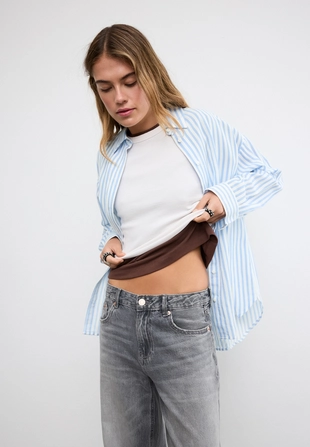 Свободная рубашка под лен- Заказать в России