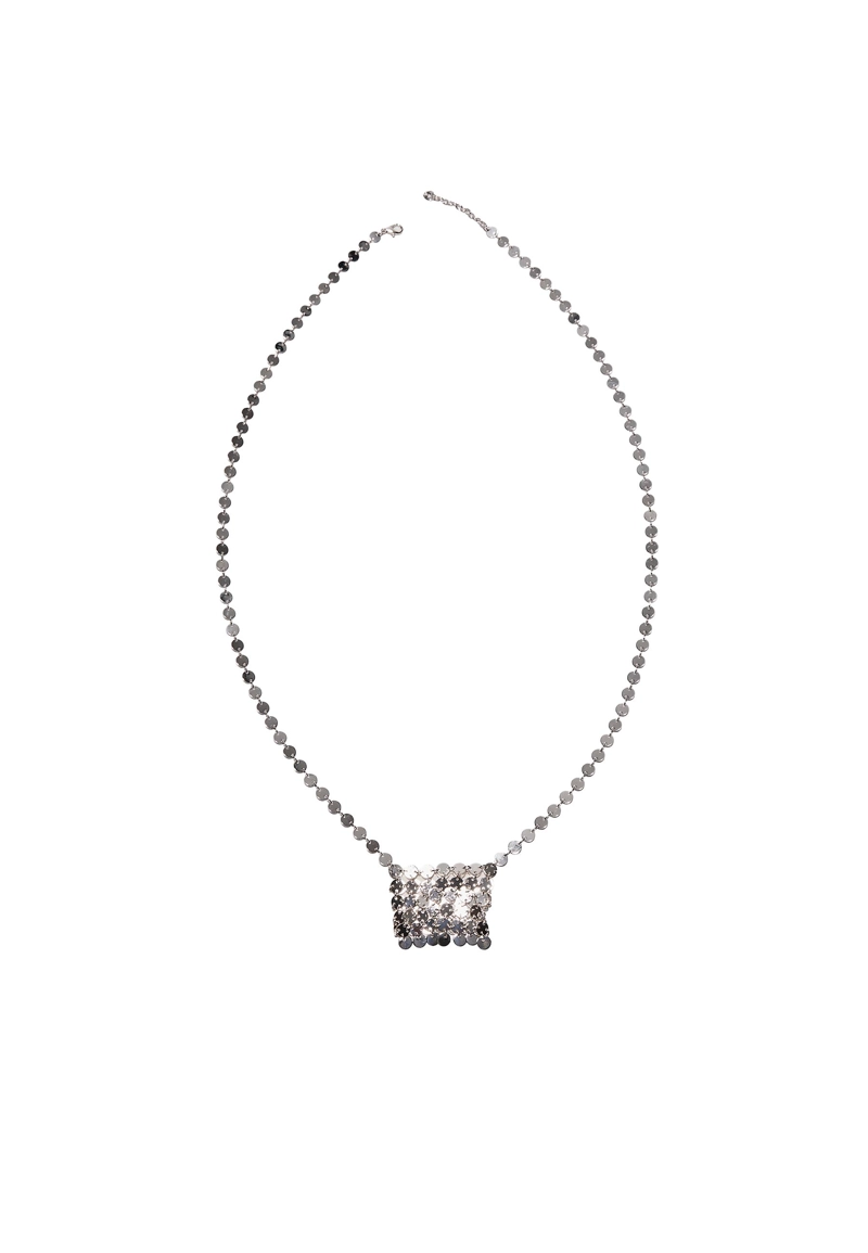 Колье-подвеска из металлической сетки