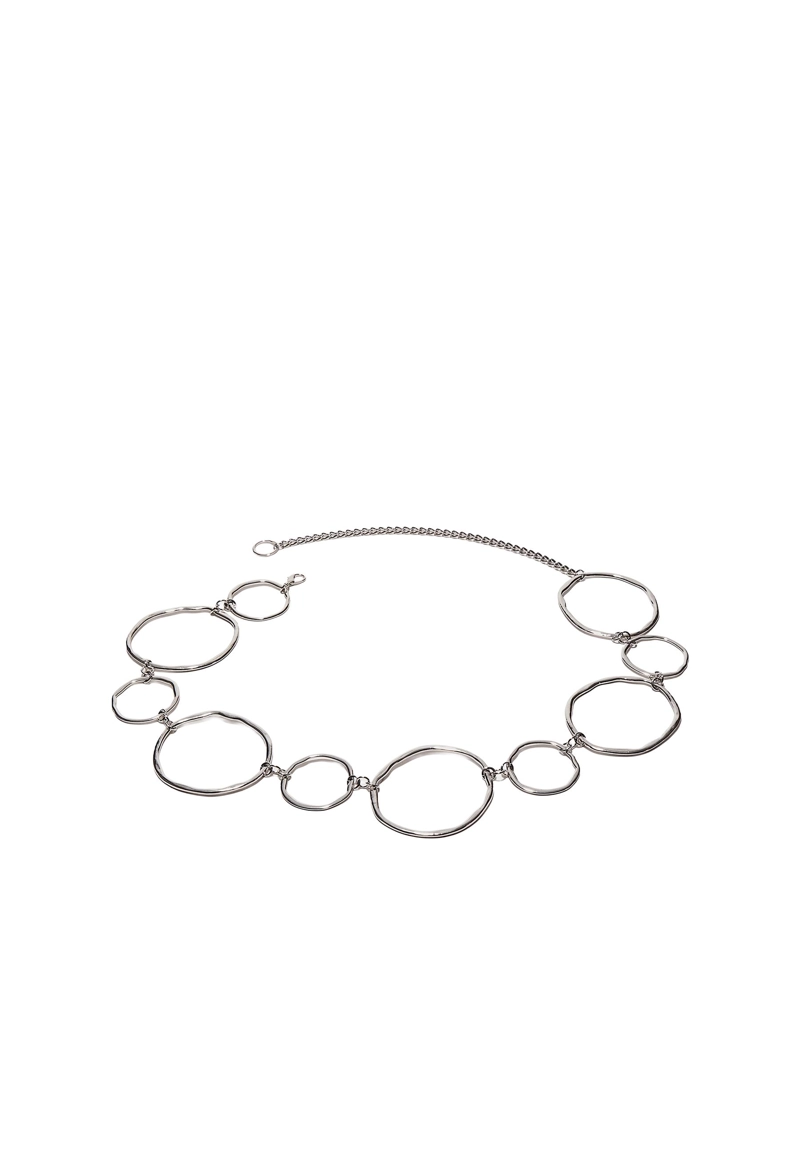 Металлический ремень с крупными овалами