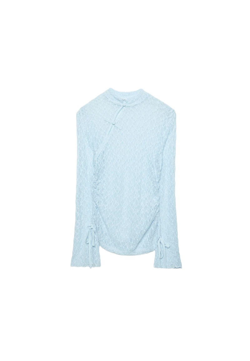 Кружевная футболка с длинными рукавами