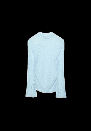 Кружевная футболка с длинными рукавами- Заказать в России