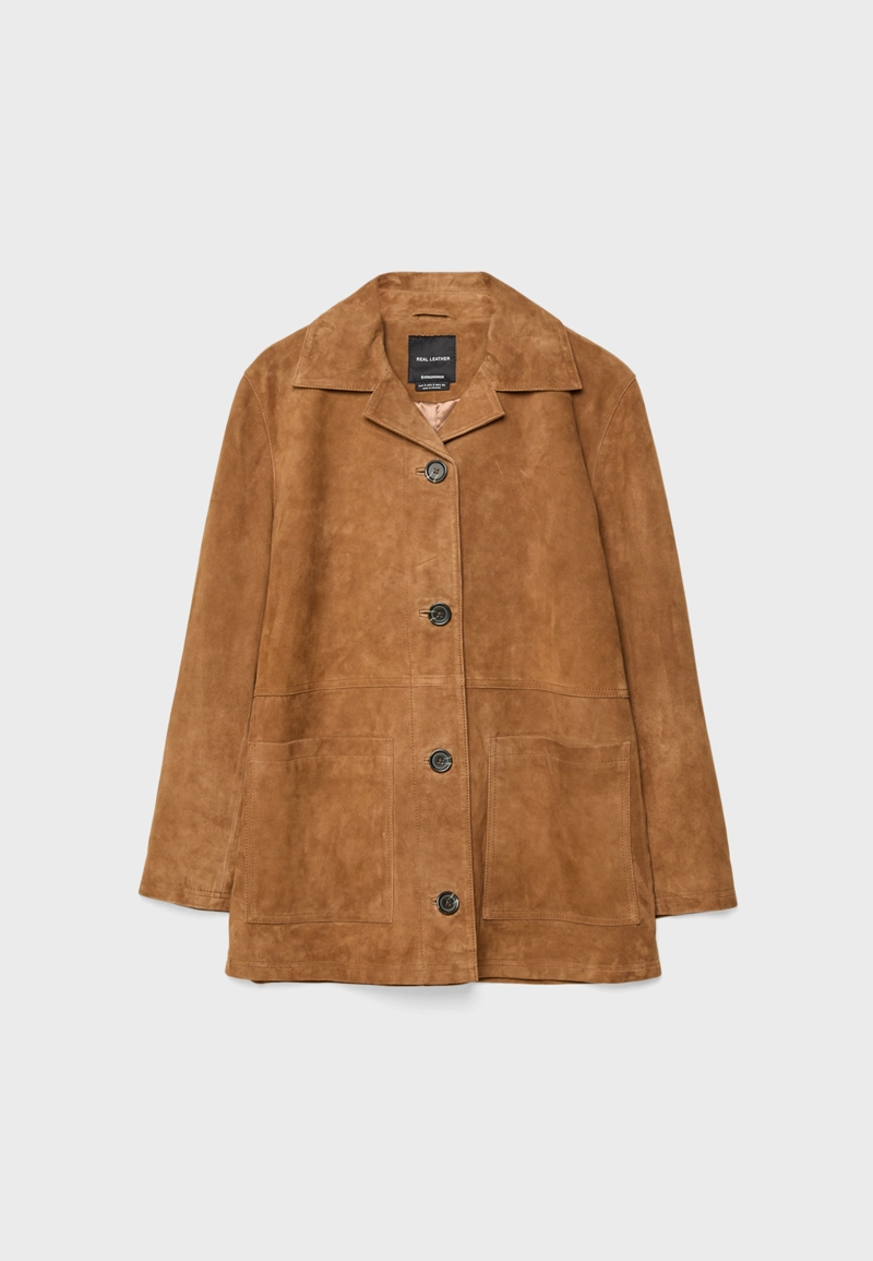 Кожаная куртка с карманами