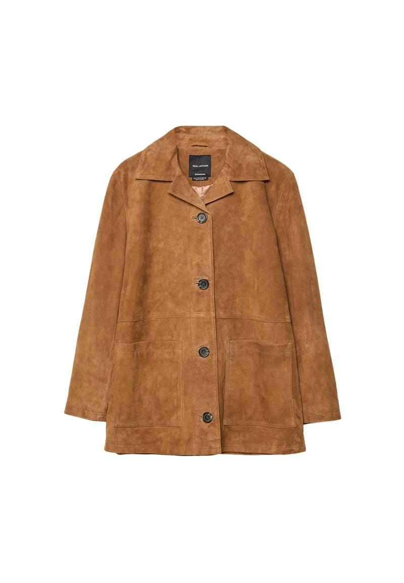 Кожаная куртка с карманами