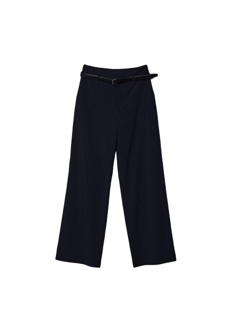 Прямые струящиеся брюки с поясом