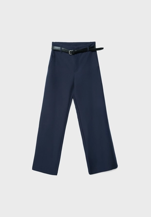 Прямые струящиеся брюки с поясом- Заказать в России