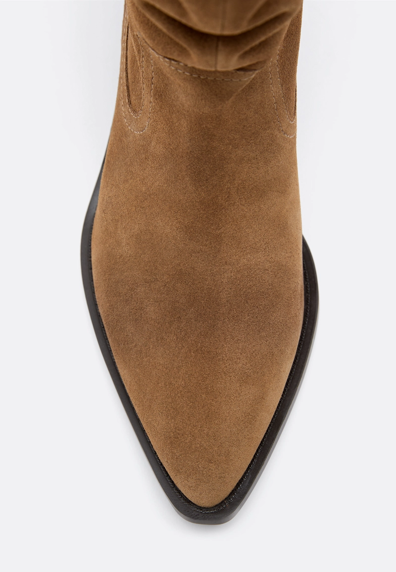 Кожаные ботильоны в ковбойском стиле свободного кроя