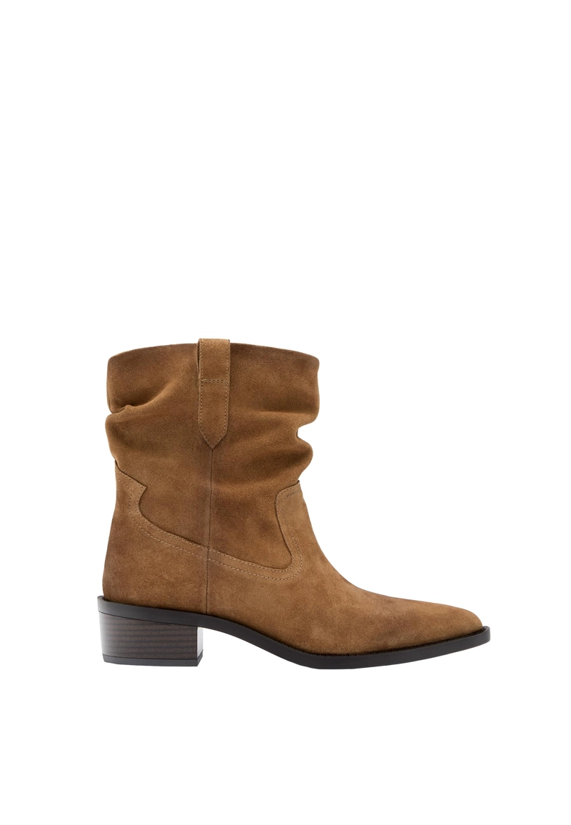 Кожаные ботильоны в ковбойском стиле свободного кроя