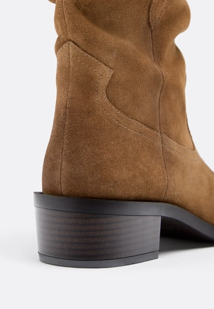 Кожаные ботильоны в ковбойском стиле свободного кроя- Заказать в России