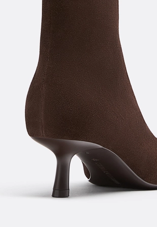 Кожаные ботильоны на шпильке- Заказать в России