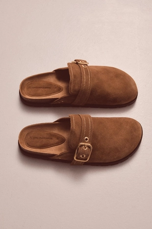 Сабо с пряжкой из кожи- Заказать в России