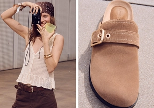 Сабо с пряжкой из кожи- Заказать в России