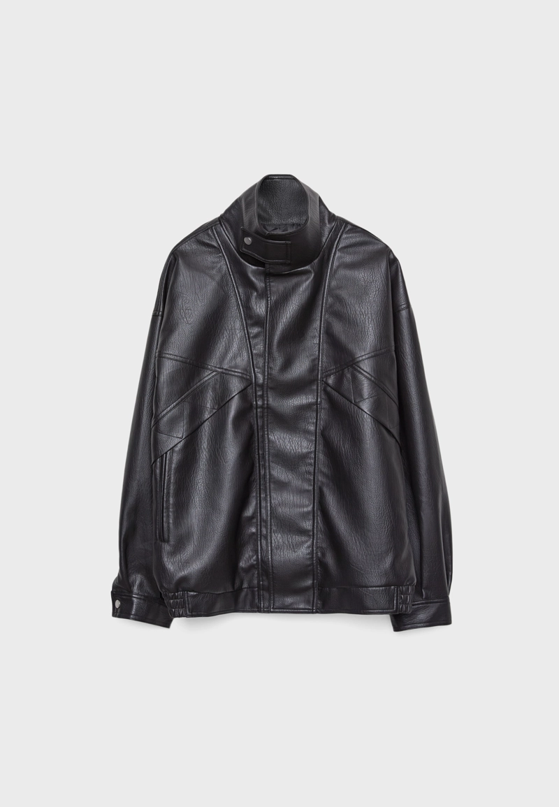 Куртка оверсайз из искусственной кожи