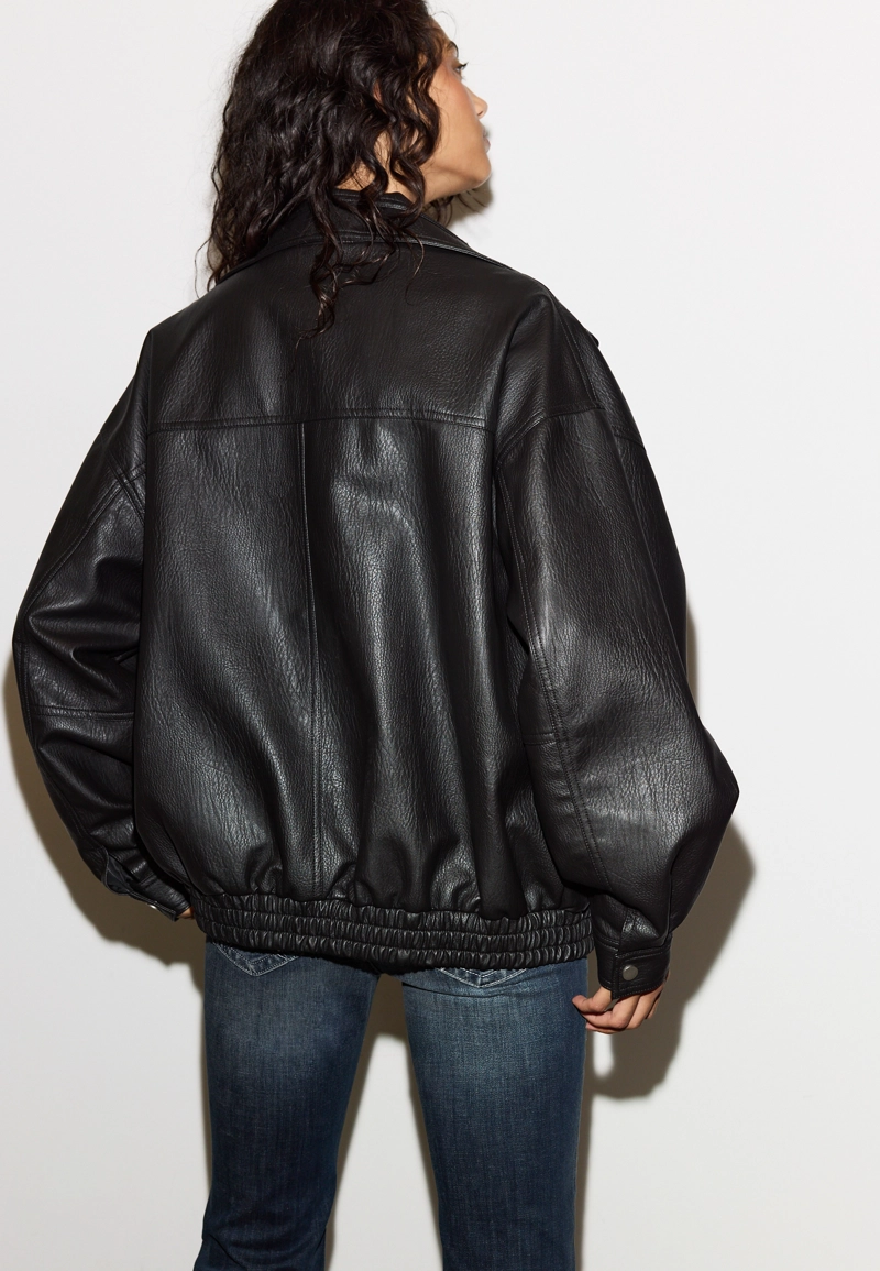 Куртка оверсайз из искусственной кожи