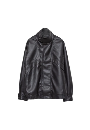 Куртка оверсайз из искусственной кожи- Заказать в России