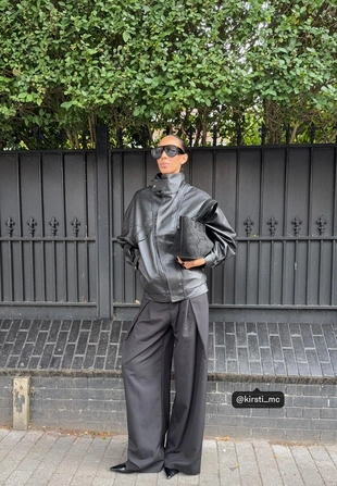 Куртка оверсайз из искусственной кожи- Заказать в России