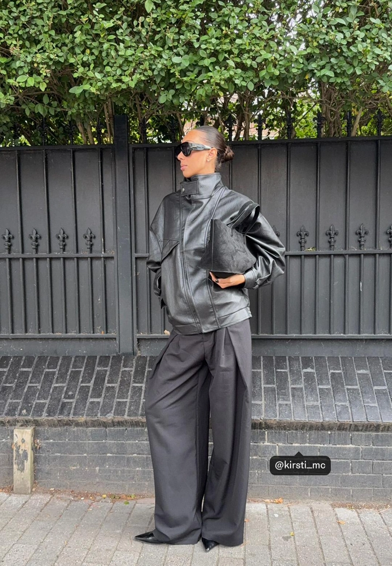 Куртка оверсайз из искусственной кожи