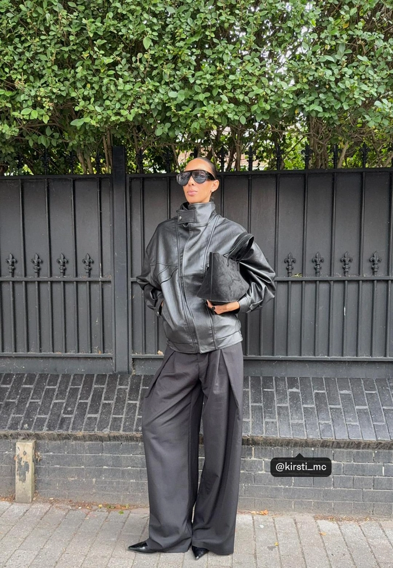 Куртка оверсайз из искусственной кожи