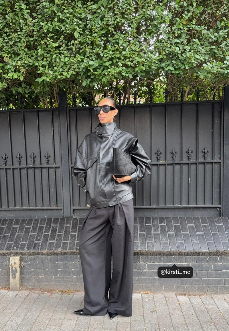 Куртка оверсайз из искусственной кожи