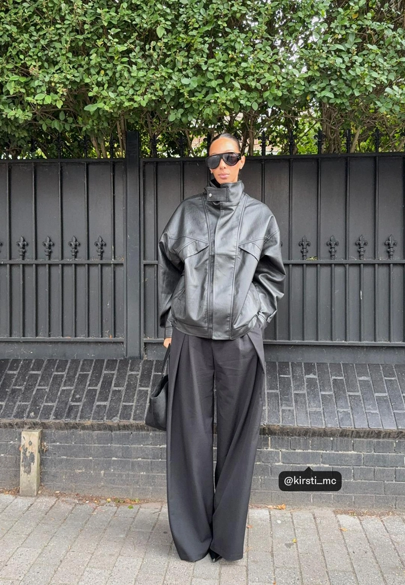 Куртка оверсайз из искусственной кожи