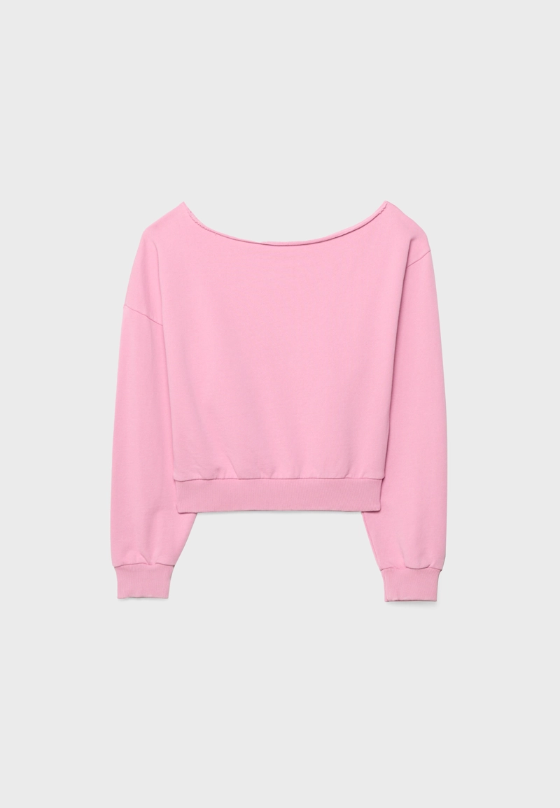 Укороченная толстовка с эффектом потертости