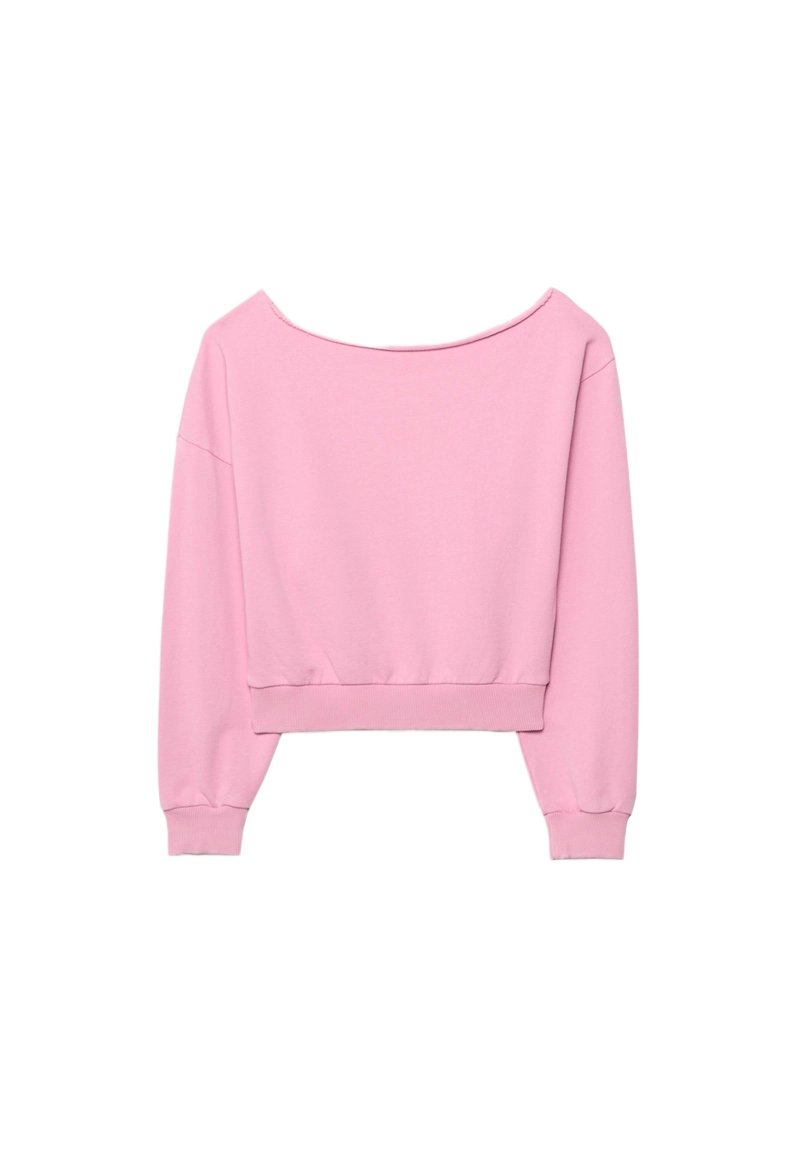 Укороченная толстовка с эффектом потертости