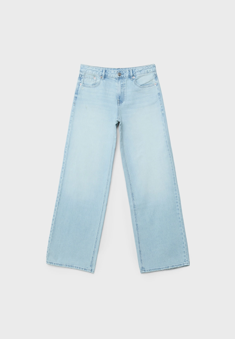 Джинсы D91 с низкой посадкой и широкими штанинами