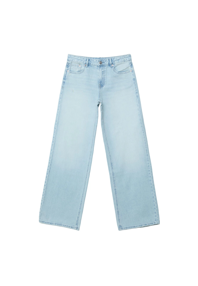 Джинсы D91 с низкой посадкой и широкими штанинами