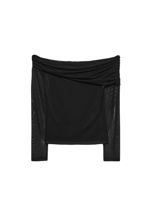 Асимметричная футболка из полупрозрачной ткани- Заказать в России