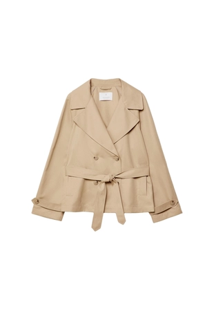 Короткий струящийся тренч с поясом- Заказать в России