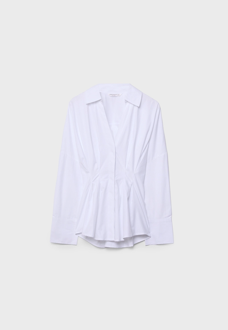 Рубашка из поплина со складками